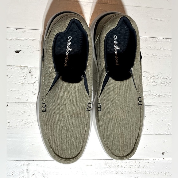 OrthoComfoot Men’s Slip On Loafers, Arch Support Boat Shoes Size 43 USA 10 New! - Picture 3 of 6